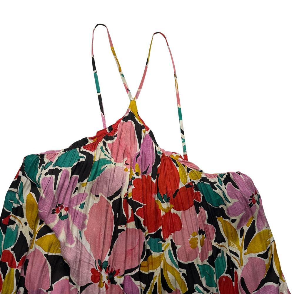 Corey Lynn Calter Floral Halter Dress XL Colorful Mini Vacation Dress Lined - Picture 4 of 11